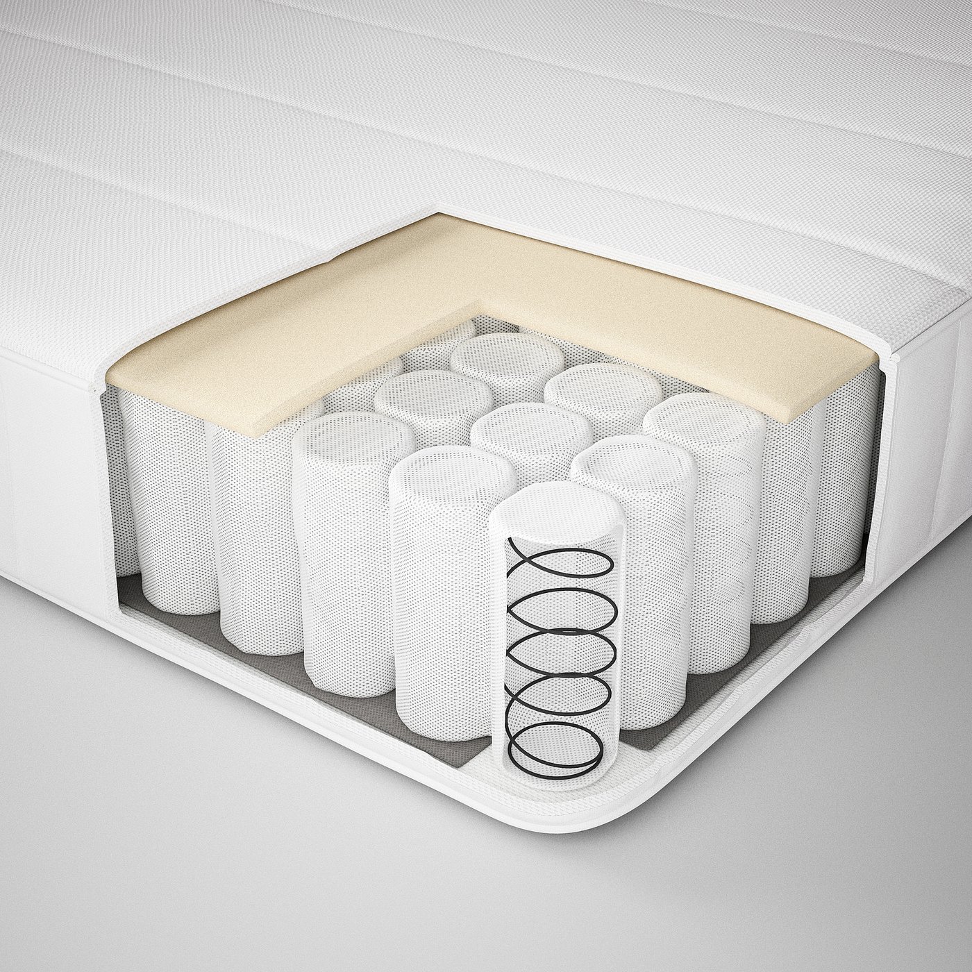 VESTERÖY hybrid mattress twin, medium firm/white - IKEA CA