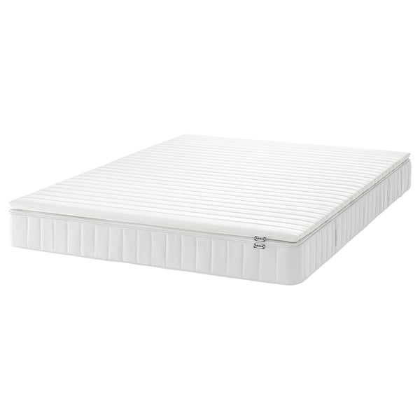 VESTERÖY Mattress and mattress pad, medium firm white/Näsfjället white, Queen