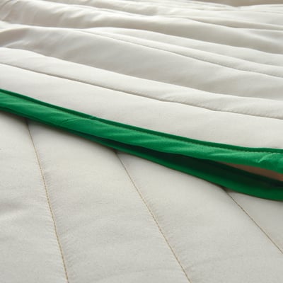 VETEJORDFLY Bedspread, white/beige, Full/Queen