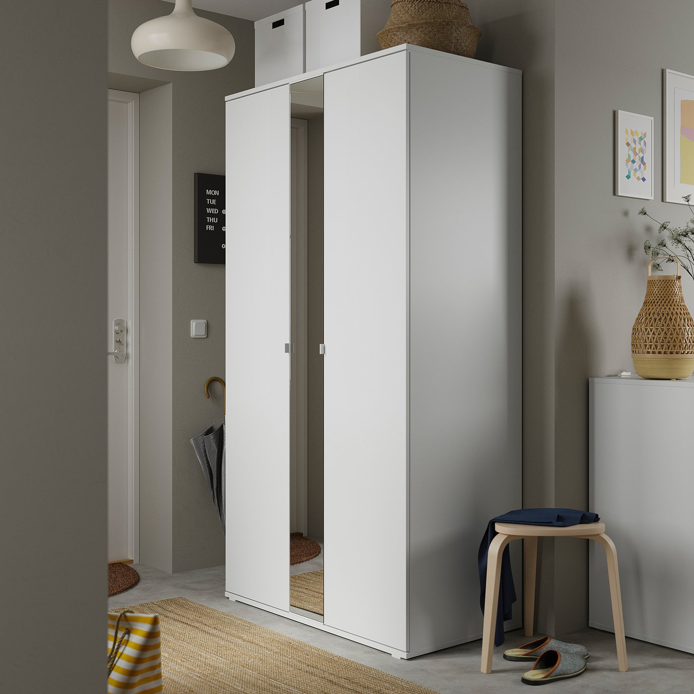 VIHALS wardrobe with 2 doors, white, 105x57x200 cm (413/8x221