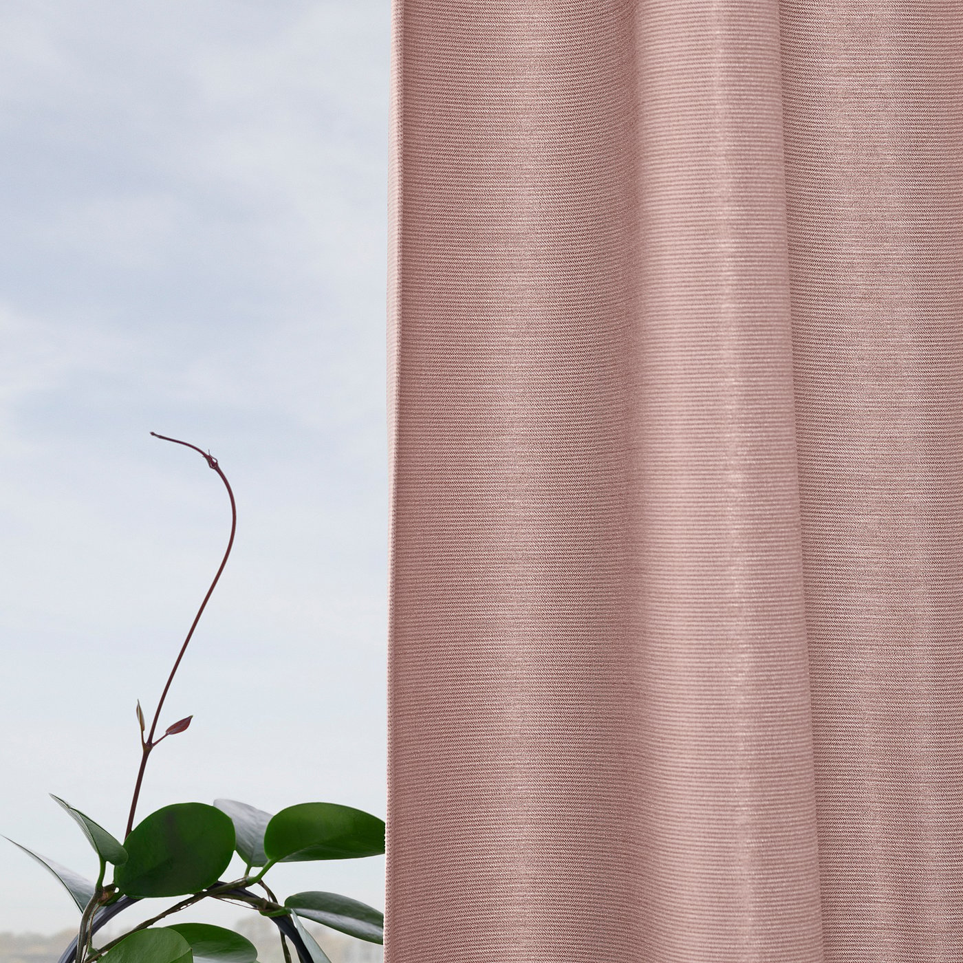 VILBORG room darkening curtains, 1 pair, pink/with heading tape
