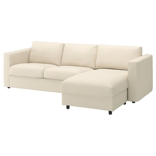 VIMLE Sofa, with chaise/Knäbäck light beige