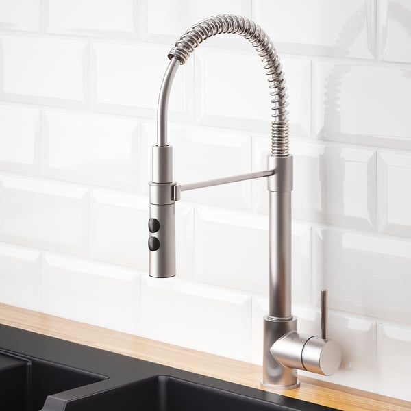 Vimmern Kitchen Faucet With Handspray Stainless Steel Color Ikea