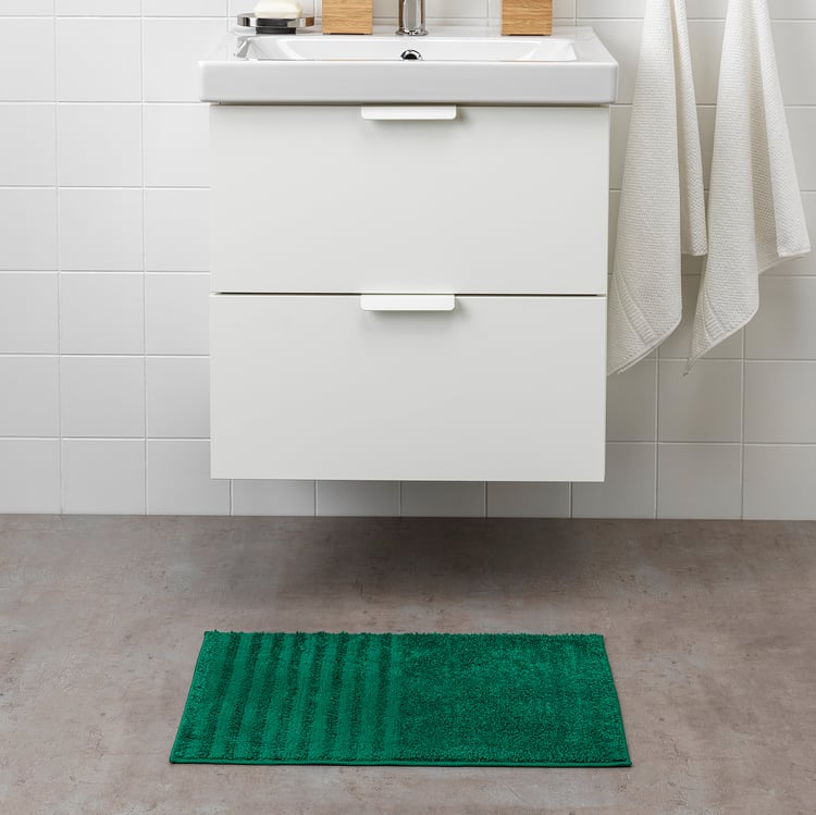 VINNFAR Bath mat, dark green, 16x24" (40x60 cm) IKEA
