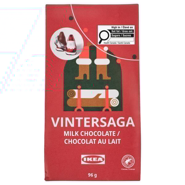 VINTERSAGA Bag of Chocolate Santas, Rainforest Alliance Certified, 3 oz