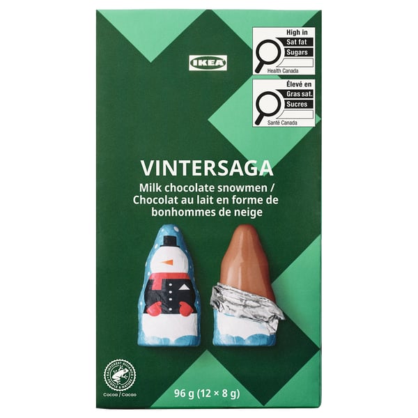 VINTERSAGA Bag of milk chocolate snowmen, Rainforest Alliance Certified, 3 oz