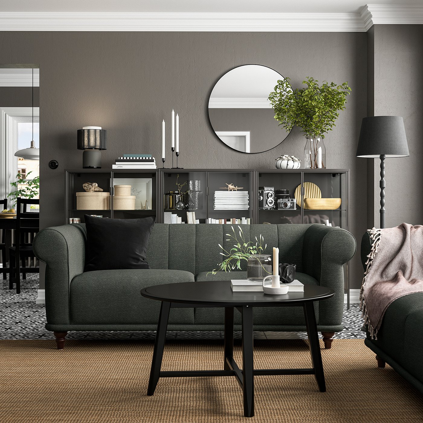 VISKAFORS loveseat, Lejde gray/green/brown - IKEA CA