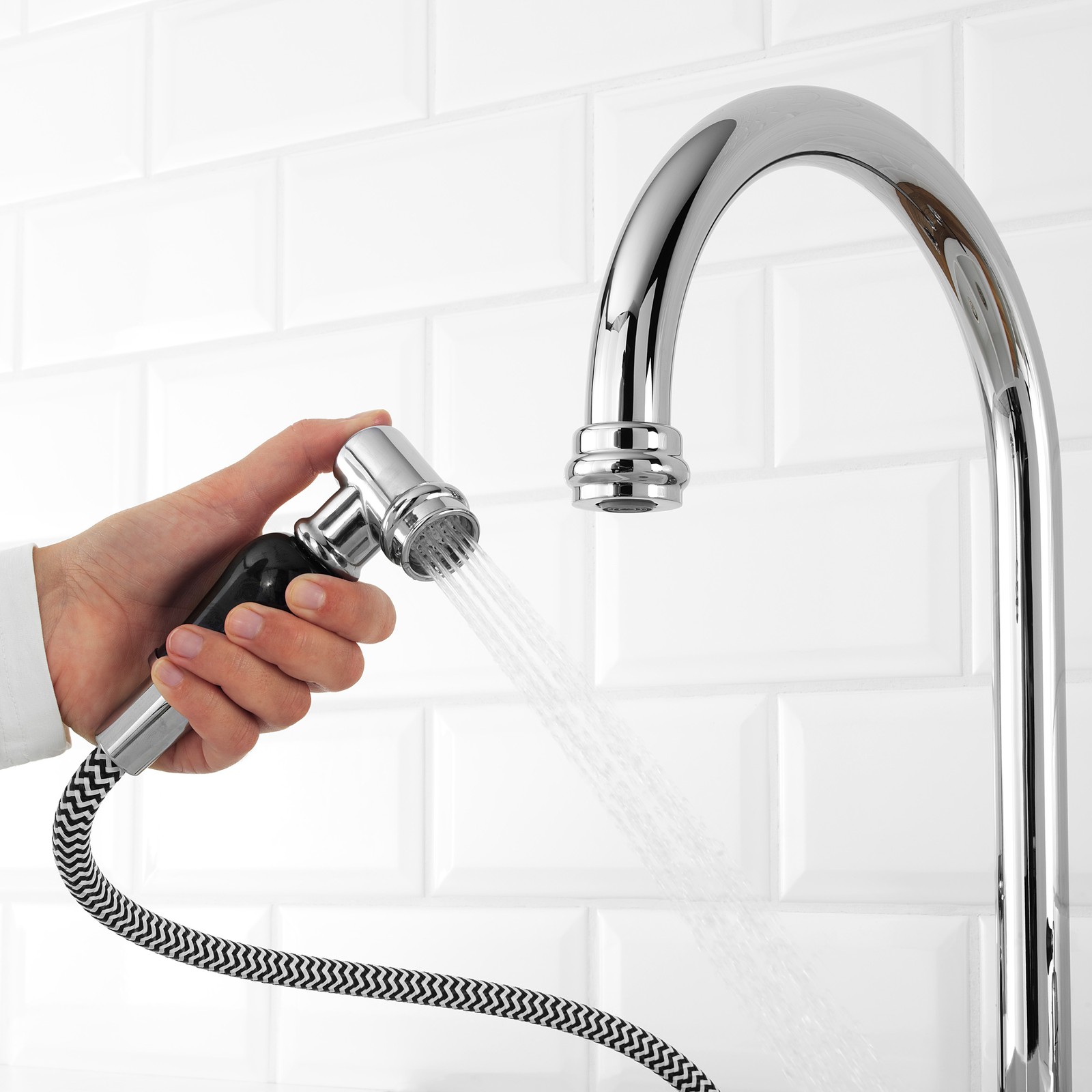 VITHAVET Kitchen faucet/separate handspray, chrome plated IKEA