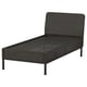 VITTSKÄR Modular chaise lounge, outdoor/plastic rattan dark gray