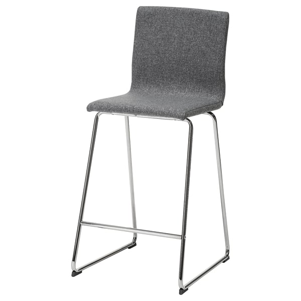 Volfgang Bar Stool With Backrest Chrome Plated Gunnared Medium