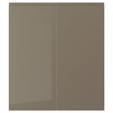 VOXTORP 2-p door/corner base cabinet set, right-handed/high gloss dark gray-brown, 13x30 "
