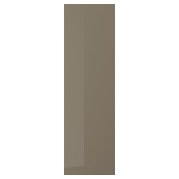 VOXTORP Door, high gloss dark gray-brown, 15x50 "