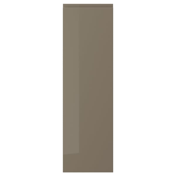 VOXTORP Door, high gloss dark gray-brown, 12x40 "