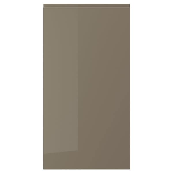 VOXTORP Door, high gloss dark gray-brown, 21x40 "