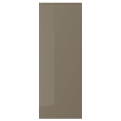 VOXTORP Door, high gloss dark gray-brown, 15x40 "