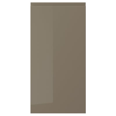 VOXTORP Door, high gloss dark gray-brown, 15x30 "
