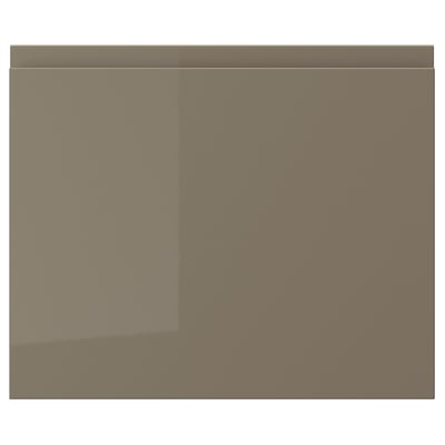 VOXTORP Door, high gloss dark gray-brown, 18x15 "