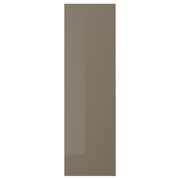VOXTORP Door, high gloss dark gray-brown, 18x60 "