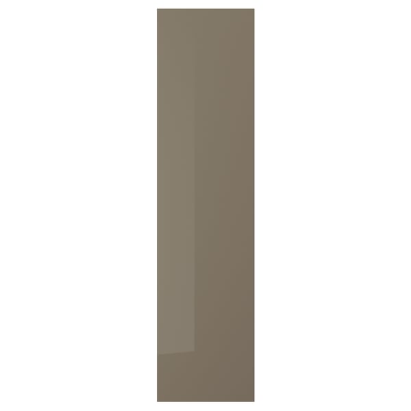 VOXTORP Door, high gloss dark gray-brown, 15x60 "