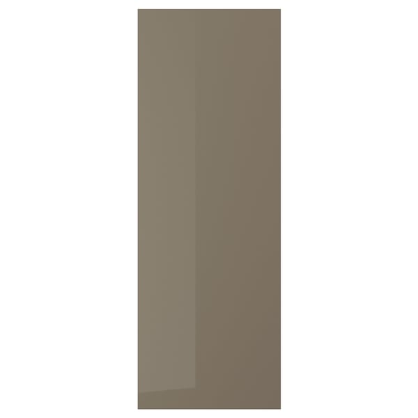 VOXTORP Door, high gloss dark gray-brown, 18x50 "