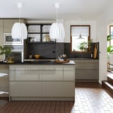 VOXTORP Door, high gloss dark gray-brown, 18x30 "