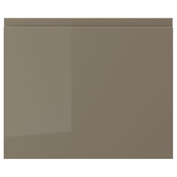 VOXTORP Drawer front, high gloss dark gray-brown, 18x15 "