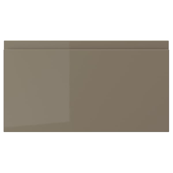 VOXTORP Drawer front, high gloss dark gray-brown, 18x10 "