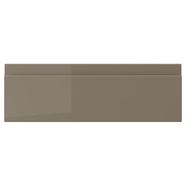 VOXTORP Drawer front, high gloss dark gray-brown, 15x5 "