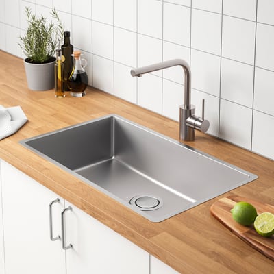 VRESJÖN Inset sink, 1 bowl, stainless steel, 28 3/4x17 3/8 "