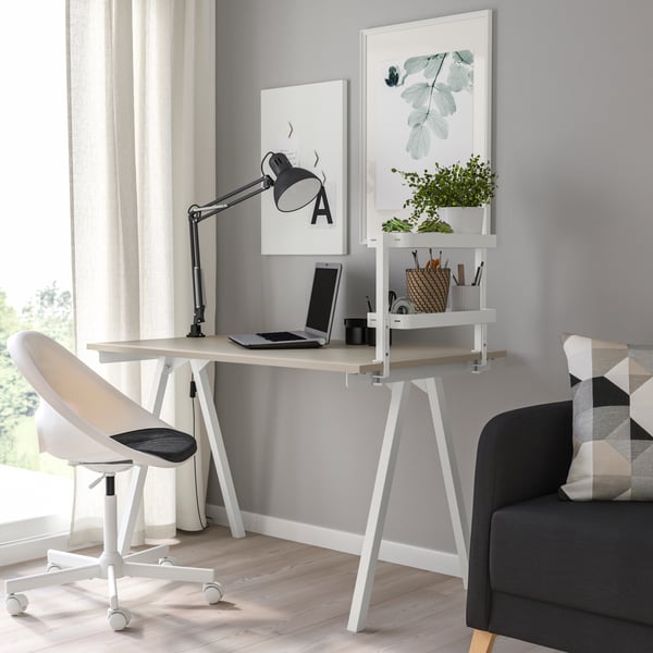 VATTENKAR Étagère pour bureau, blanc, 19 ¼x6 "