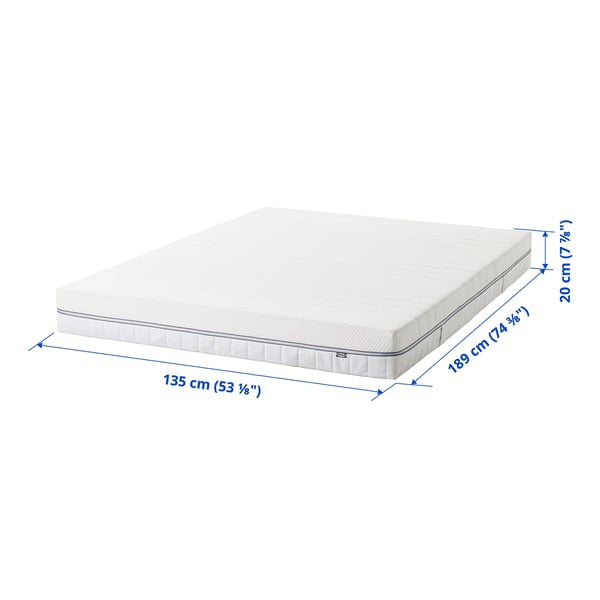 ÅBROTTEN Matelas en mousse, mi-ferme/blanc, Deux places