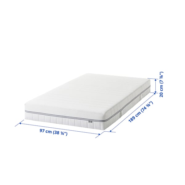 ÅBROTTEN Matelas en mousse, mi-ferme/blanc, 1 place