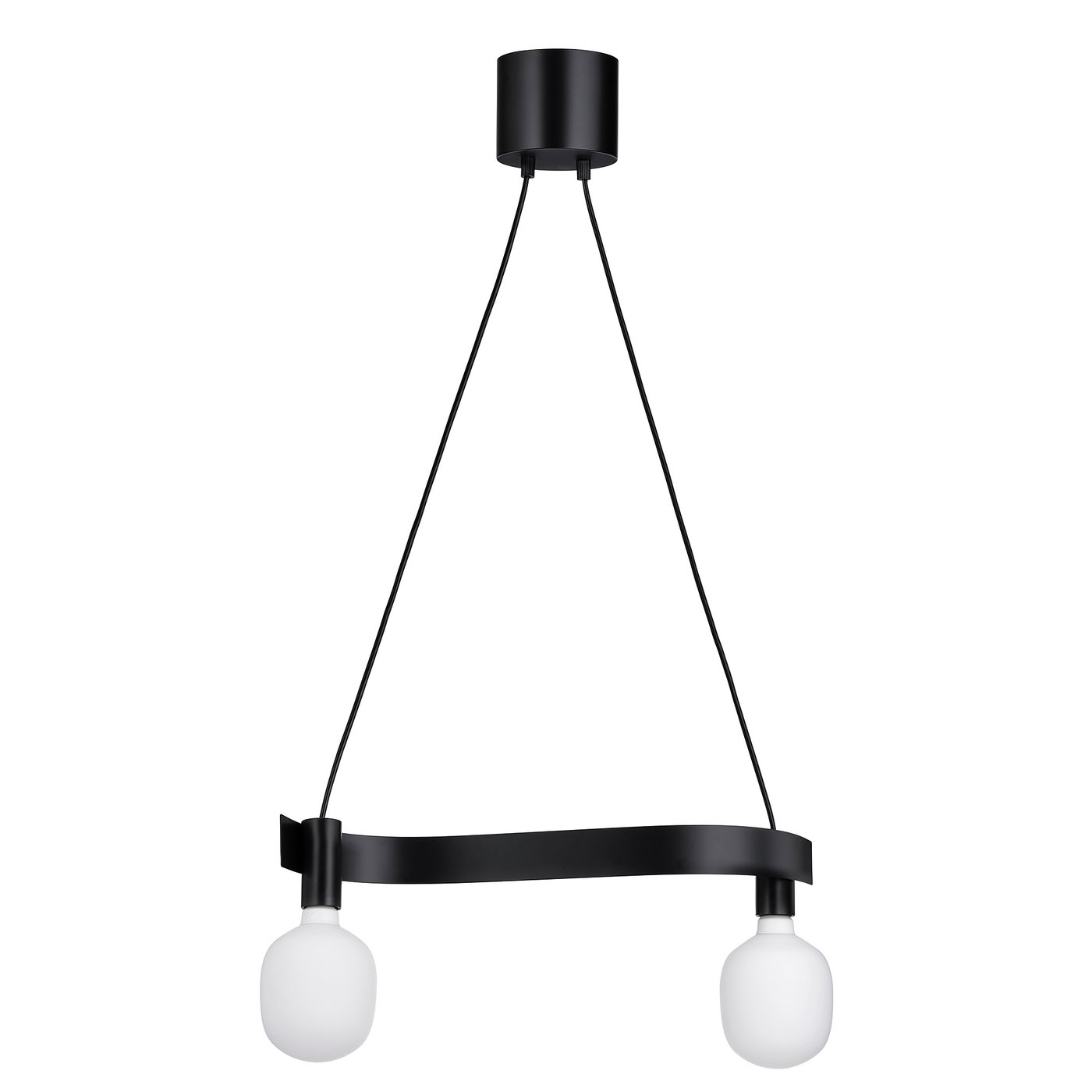 ACKJA / TRÅDFRI suspension avec ampoule, en forme de vague noir