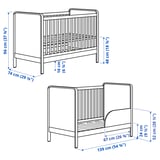ÄLSKVÄRD Lit de bébé, bouleau/blanc, 27 1/2x52 "