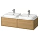 ÄNGSJÖN / BACKSJÖN Mbles-lavabo/lav semi-enc/mitigeurs, eff chêne/blanc marbré, 49x21 1/2x16 1/4 "