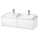 ÄNGSJÖN / BACKSJÖN Mbles-lavabo/lav semi-enc/mitigeurs, ultrabrillant blanc/blanc marbré, 49x21 1/2x16 1/4 "