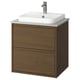 ÄNGSJÖN / BACKSJÖN Meuble à tiroirs/lavabo/mitigeur, brun eff chêne/gris eff pierre, 25x21 1/2x28 1/4 "