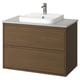 ÄNGSJÖN / BACKSJÖN Meuble à tiroirs/lavabo/mitigeur, brun eff chêne/gris eff pierre, 37x21 1/2x28 1/4 "
