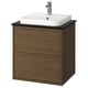 ÄNGSJÖN / BACKSJÖN Meuble à tiroirs/lavabo/mitigeur, brun eff chêne/noir marbré, 25x21 1/2x28 1/4 "