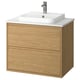 ÄNGSJÖN / BACKSJÖN Meuble à tiroirs/lavabo/mitigeur, eff chêne/blanc marbré, 31x21 1/2x28 1/4 "