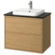 ÄNGSJÖN / BACKSJÖN Meuble à tiroirs/lavabo/mitigeur, eff chêne/noir marbré, 31x21 1/2x28 1/4 "