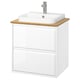 ÄNGSJÖN / BACKSJÖN Meuble à tiroirs/lavabo/mitigeur, ultrabrillant blanc/bambou, 25x21 1/2x28 1/4 "