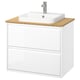 ÄNGSJÖN / BACKSJÖN Meuble à tiroirs/lavabo/mitigeur, ultrabrillant blanc/bambou, 31x21 1/2x28 1/4 "