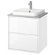ÄNGSJÖN / BACKSJÖN Meuble à tiroirs/lavabo/mitigeur, ultrabrillant blanc/gris eff pierre, 25x21 1/2x28 1/4 "