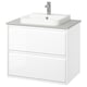 ÄNGSJÖN / BACKSJÖN Meuble à tiroirs/lavabo/mitigeur, ultrabrillant blanc/gris eff pierre, 31x21 1/2x28 1/4 "