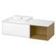 ÄNGSJÖN / BACKSJÖN Meuble de sdb avec lavabo, blanc brillant/effet chêne/blanc marbré, 49x21 1/2x16 1/4 "