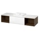 ÄNGSJÖN / BACKSJÖN Meuble de sdb avec lavabo, blanc brillant/effet chêne brun/blanc marbré, 67x21 1/2x16 1/4 "
