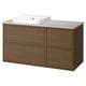 ÄNGSJÖN / BACKSJÖN Meuble de sdb avec lavabo, brun eff chêne/gris eff pierre, 49x21 1/2x28 1/4 "
