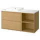 ÄNGSJÖN / BACKSJÖN Meuble de sdb avec lavabo, eff chêne/blanc marbré, 49x21 1/2x28 1/4 "