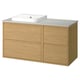 ÄNGSJÖN / BACKSJÖN Meuble de sdb avec lavabo, eff chêne/gris eff pierre, 49x21 1/2x28 1/4 "